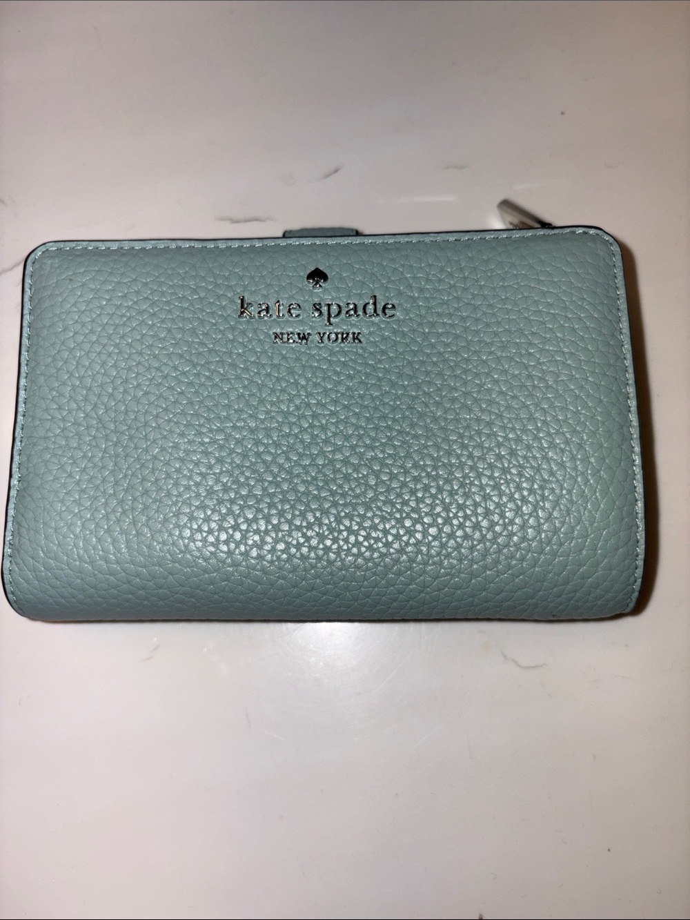 kate spade Pebbled Leather Wallet in Sage - Picture 2 of 10
